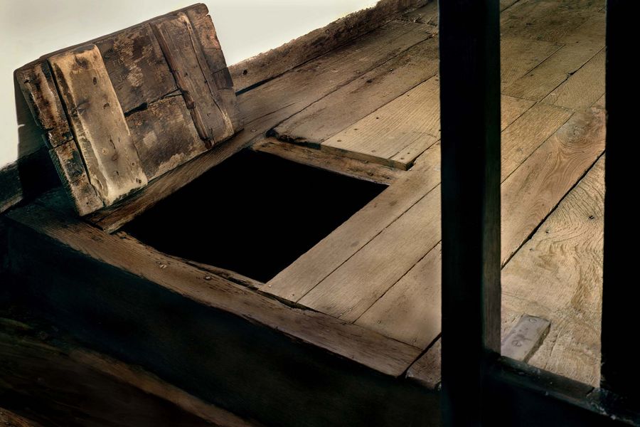 BOSCOBEL HOUSE Priest hole with hatch open