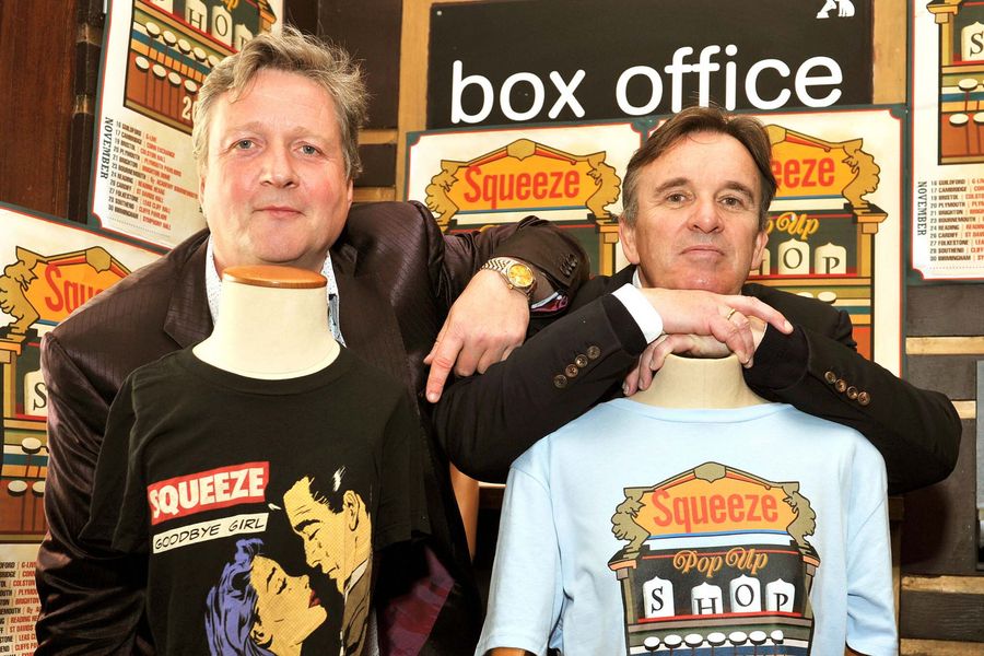 Glenn Tilbrook and Chris Difford the two founding members of the British band Squeeze. Photo: John Stillwell. Copyright: PA Archive/PA Images.